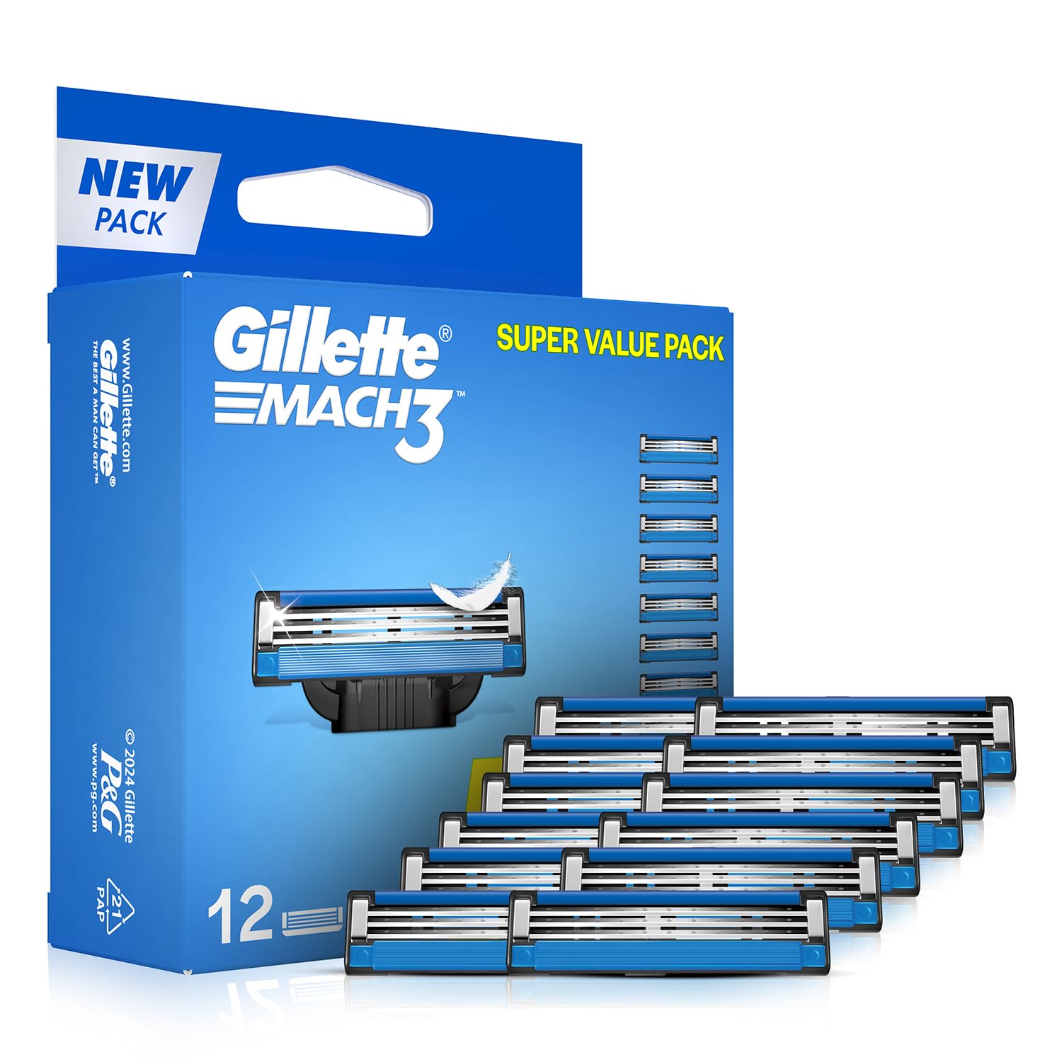Gillette Mach3 Razor Blades 12 Pack