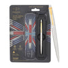 Parker Jotter Stainless Steel ballpoint pen with Gold Trim. Blue & free black Quinkflow refill Gift