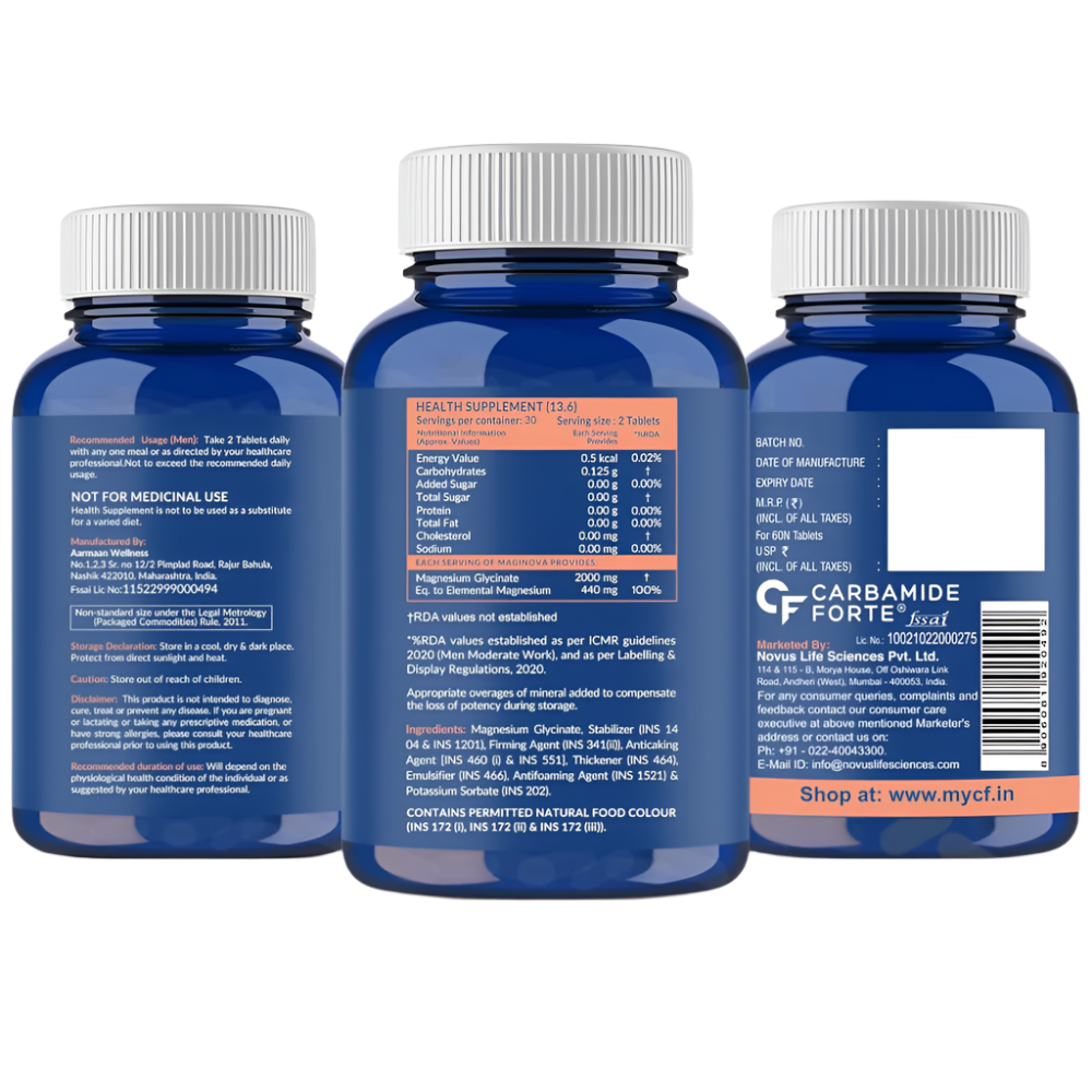 Chelated Magnesium Glycinate Supplement 60 Tablets