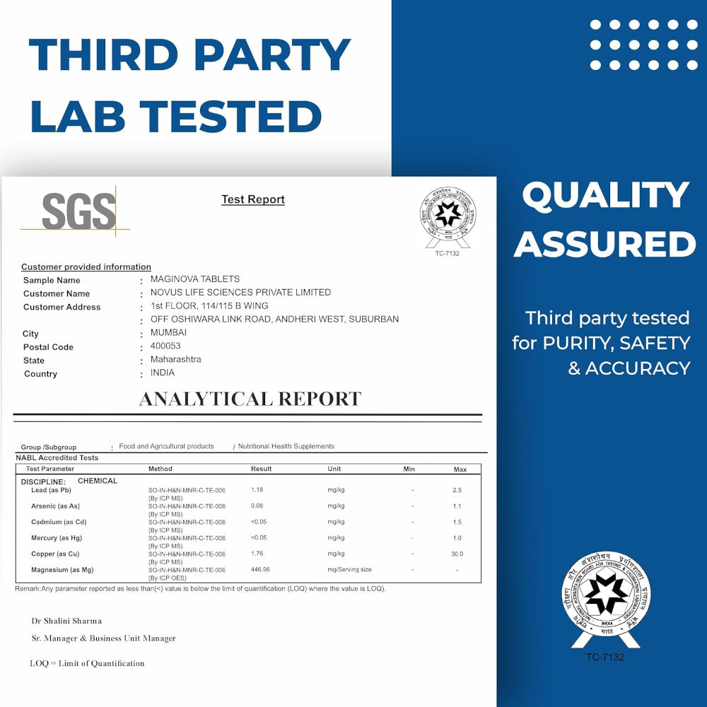 Chelated Magnesium Glycinate Supplement 60 Tablets