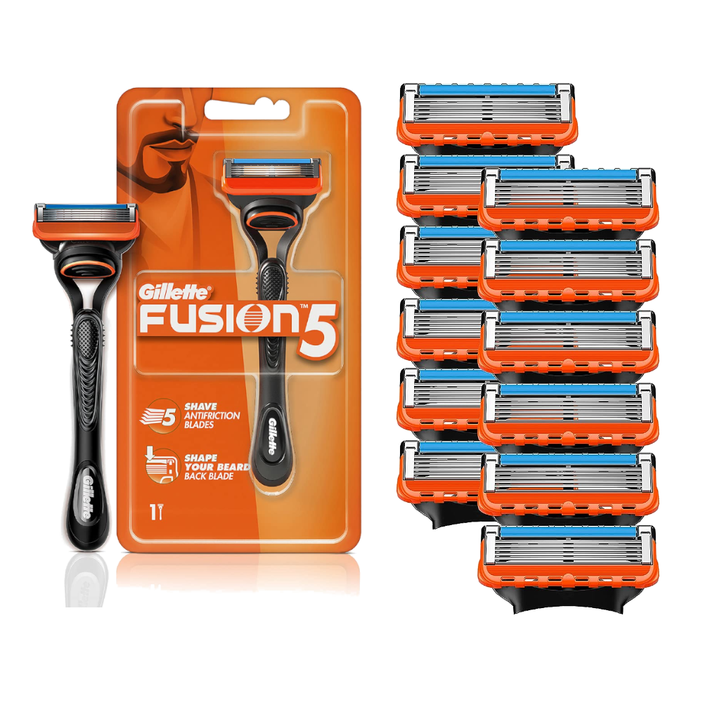 Gillette Fusion 5 Razor and 12 Blades Combo Pack