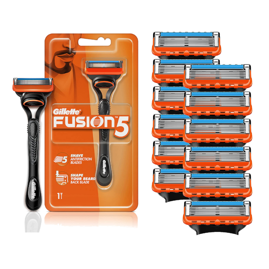 Gillette Fusion 5 Razor and 12 Blades Combo Pack