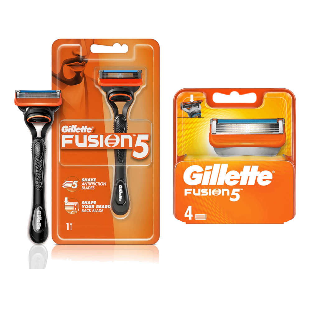 Gillette Fusion 5 Razor and 4 Blades Combo Pack