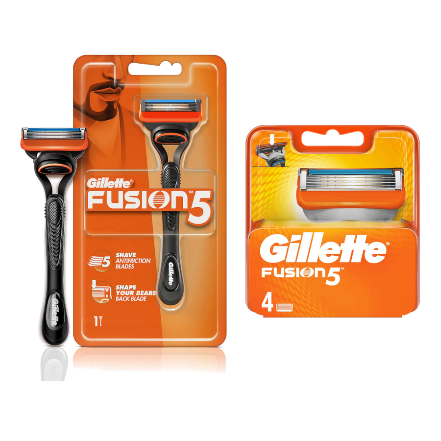Gillette Fusion 5 Razor and 4 Blades Combo Pack