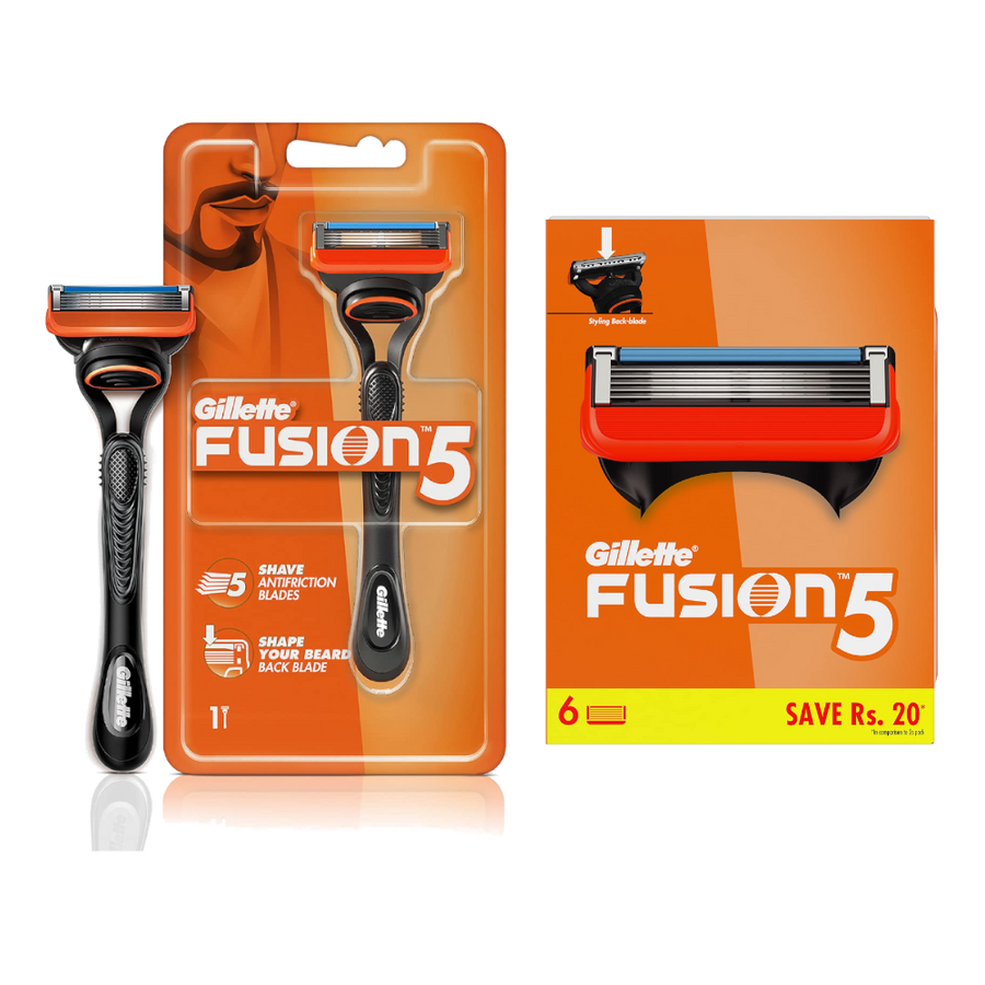 Gillette Fusion 5 Razor and 6 Blades Combo Pack