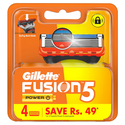 Gillette Fusion 5 POWER Razor and 4 Blades Combo Pack