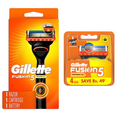 Gillette Fusion 5 POWER Razor and 4 Blades Combo Pack