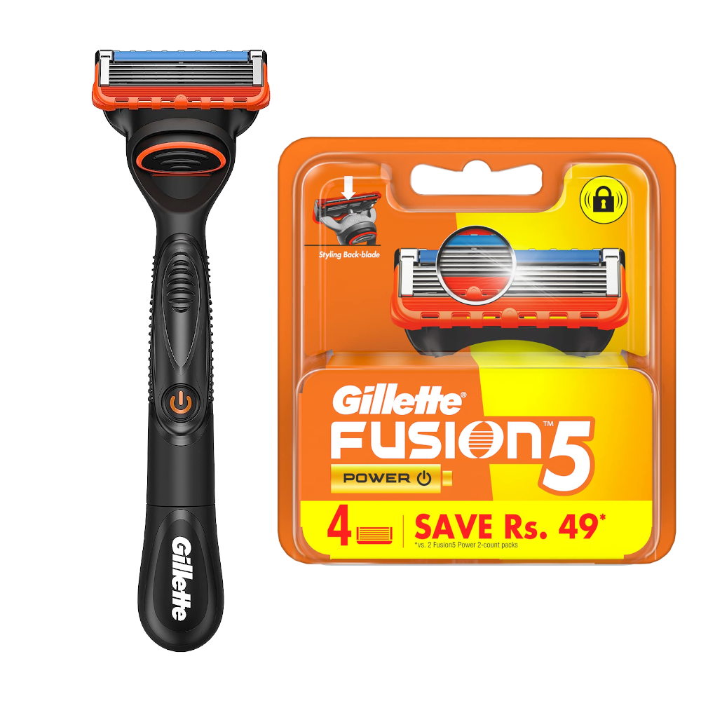 Gillette Fusion 5 POWER Razor and 4 Blades Combo Pack