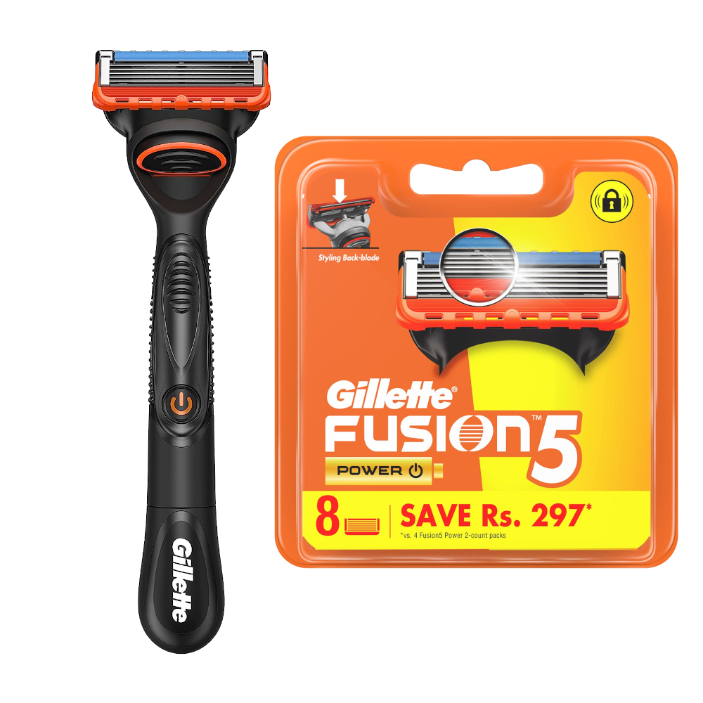 Gillette Fusion 5 POWER Razor and 8 Blades Combo Pack