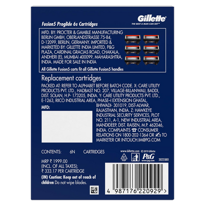 Gillette Fusion 5 ProGlide Razor and 6 Blades Combo Pack