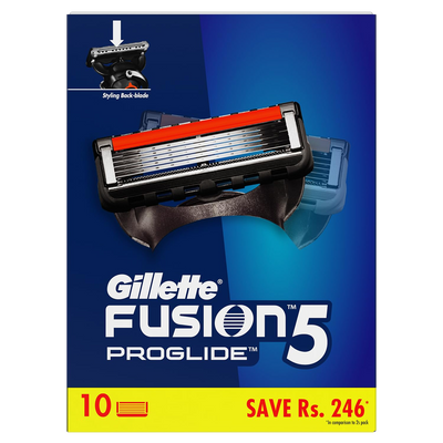 Gillette Fusion 5 ProGlide Razor and 10 Blades Combo Pack