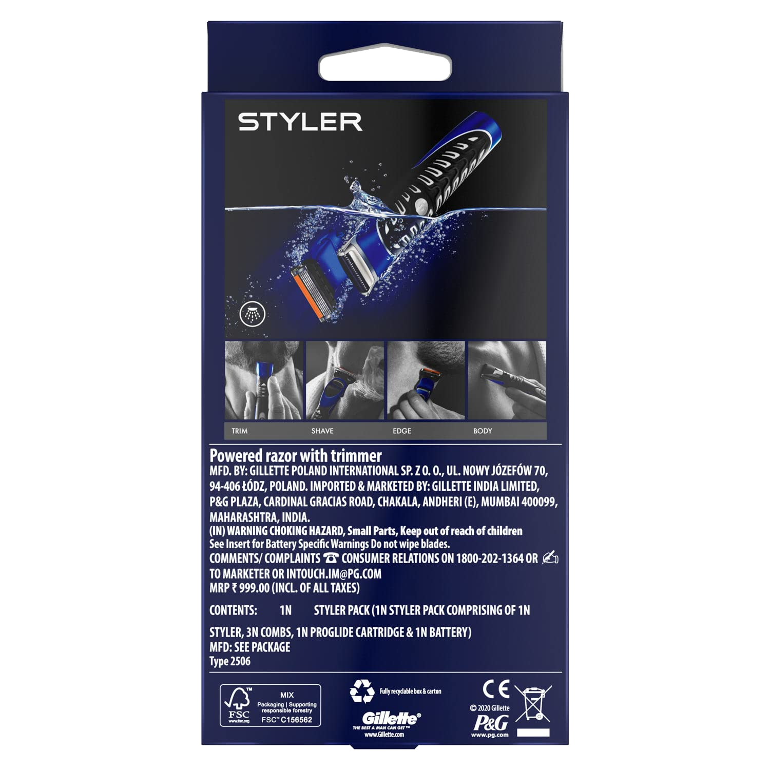 Gillette Fusion ProGlide 4-in-1 Styler for Beard Trimming and Shaving