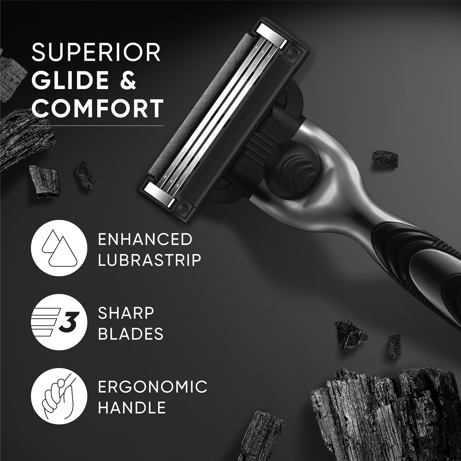 Gillette Mach3 Charcoal 4 Blades Pack