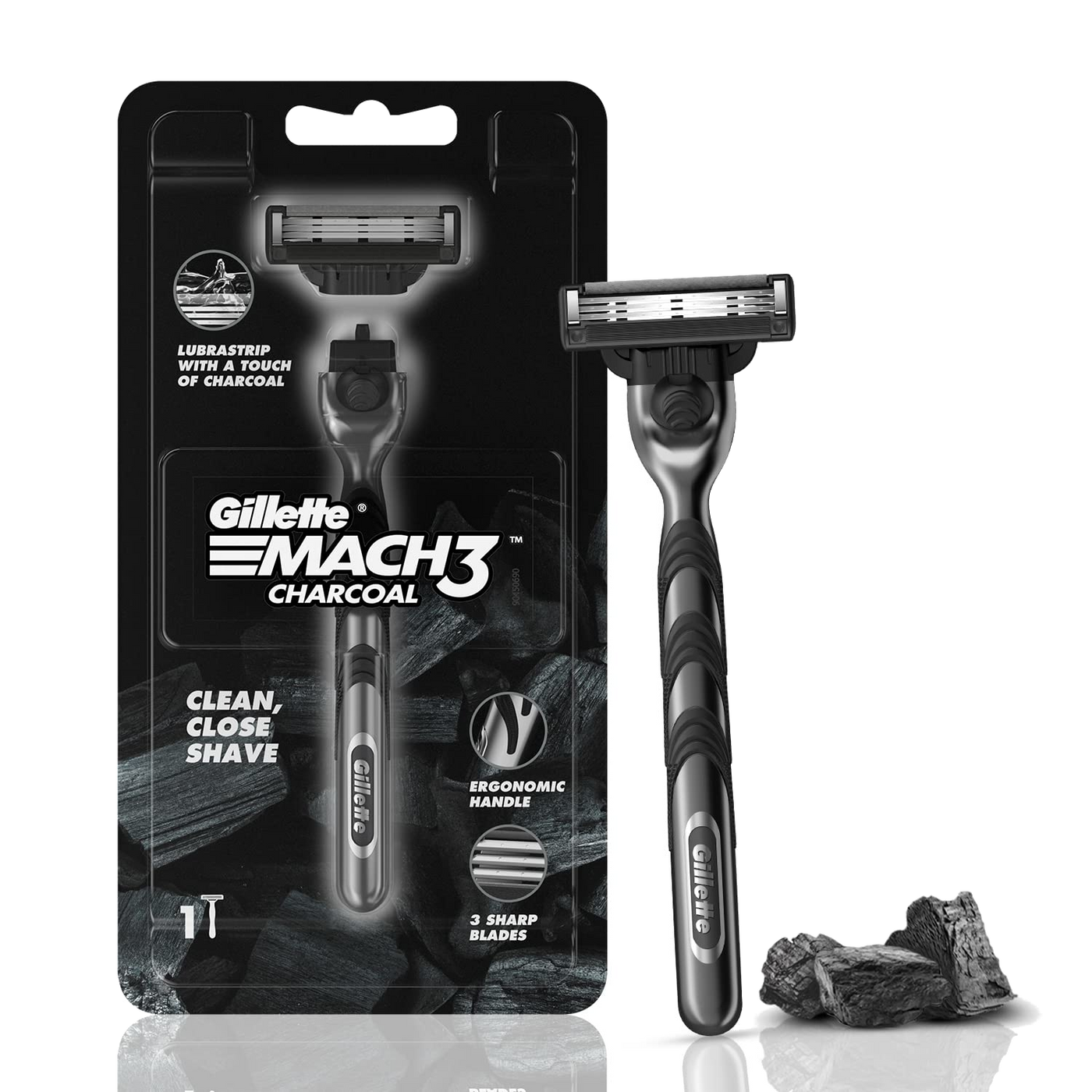 Gillette Mach3 Charcoal Razor with 1 Blade