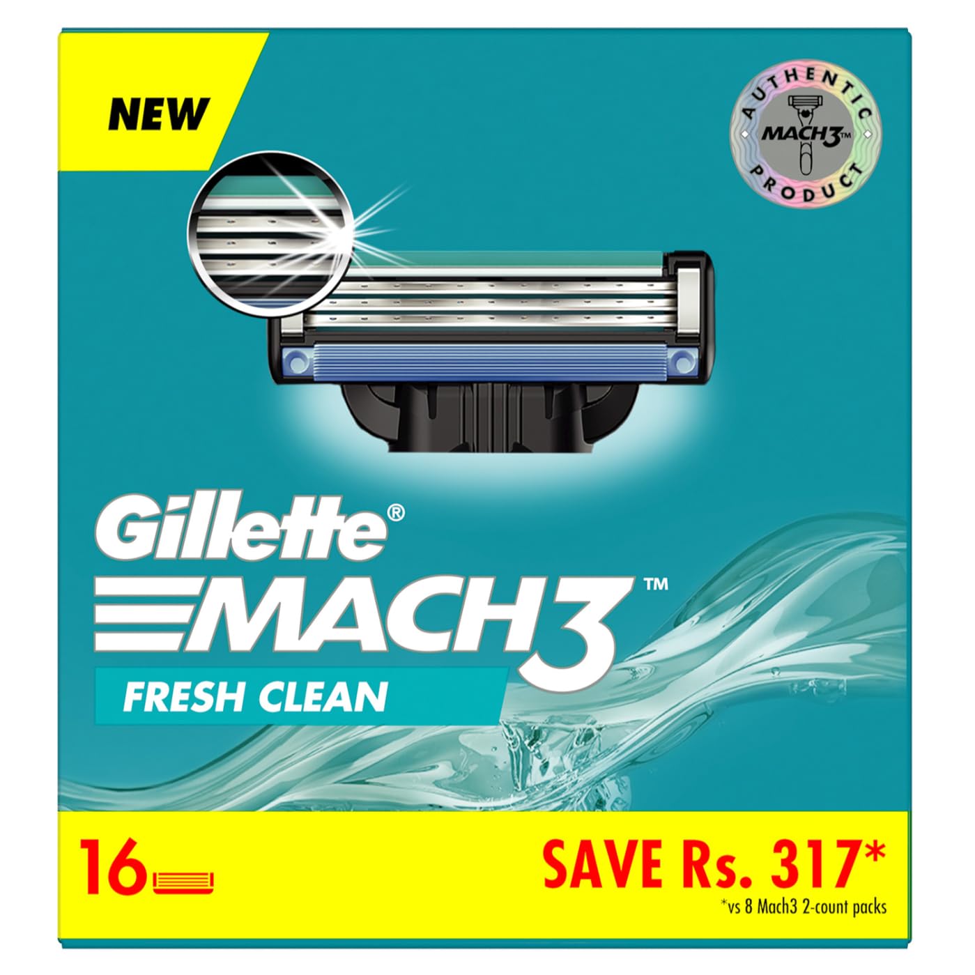 Gillette Mach3 Razor and 16 Gillette Refill Blades