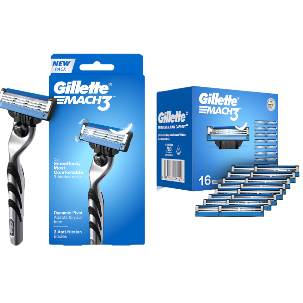 Gillette Mach3 Razor & Blades 16 Pieces Combo