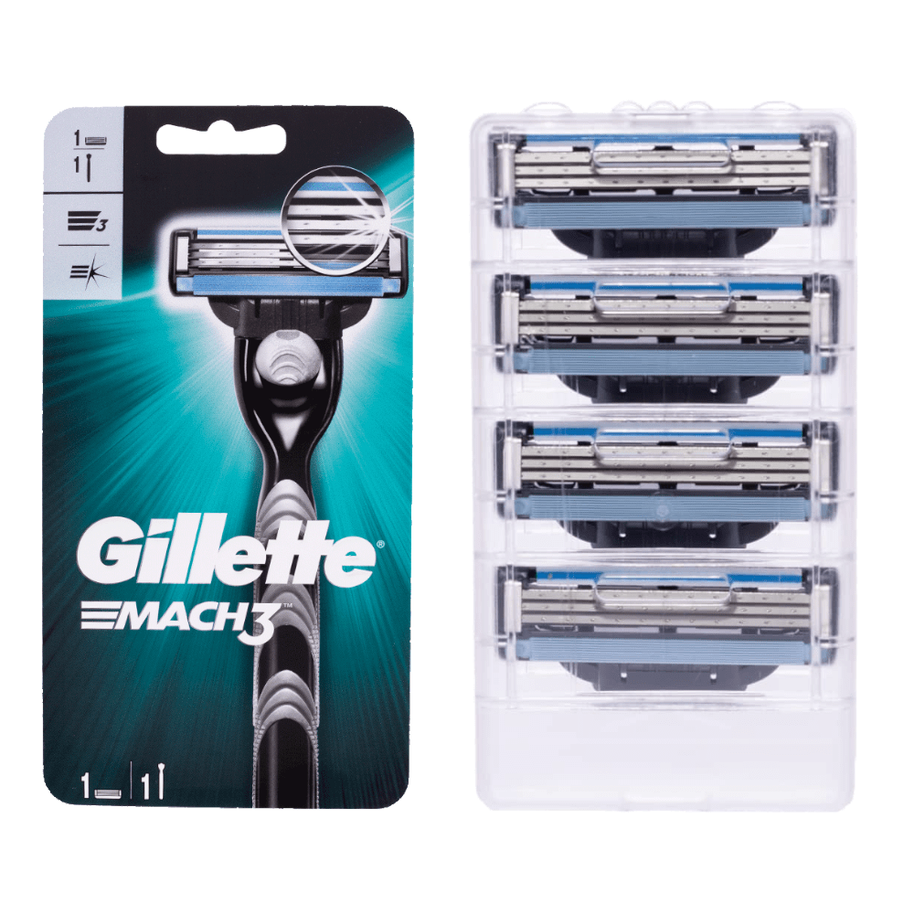 Gillette Mach3 Razor & Gillette Replacement Cartridges 4's