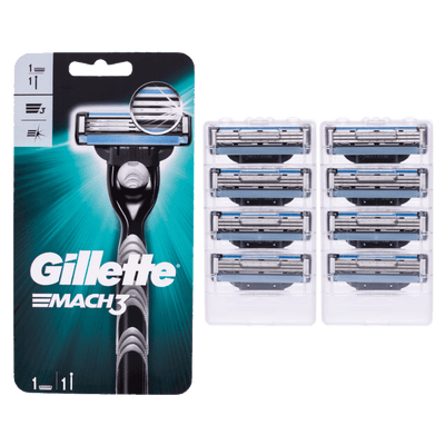 Gillette Mach3 Razor and Replacement Cartridges 8's