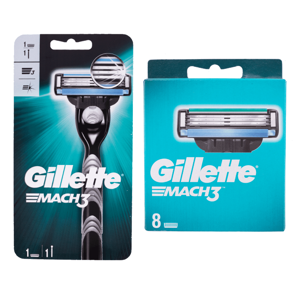 Gillette Mach3 Razor and Replacement Cartridges 8's