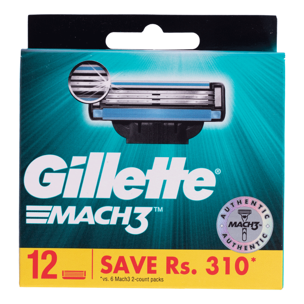 Gillette Mach3 Razor and 12 Blades Jumbo Pack Combo