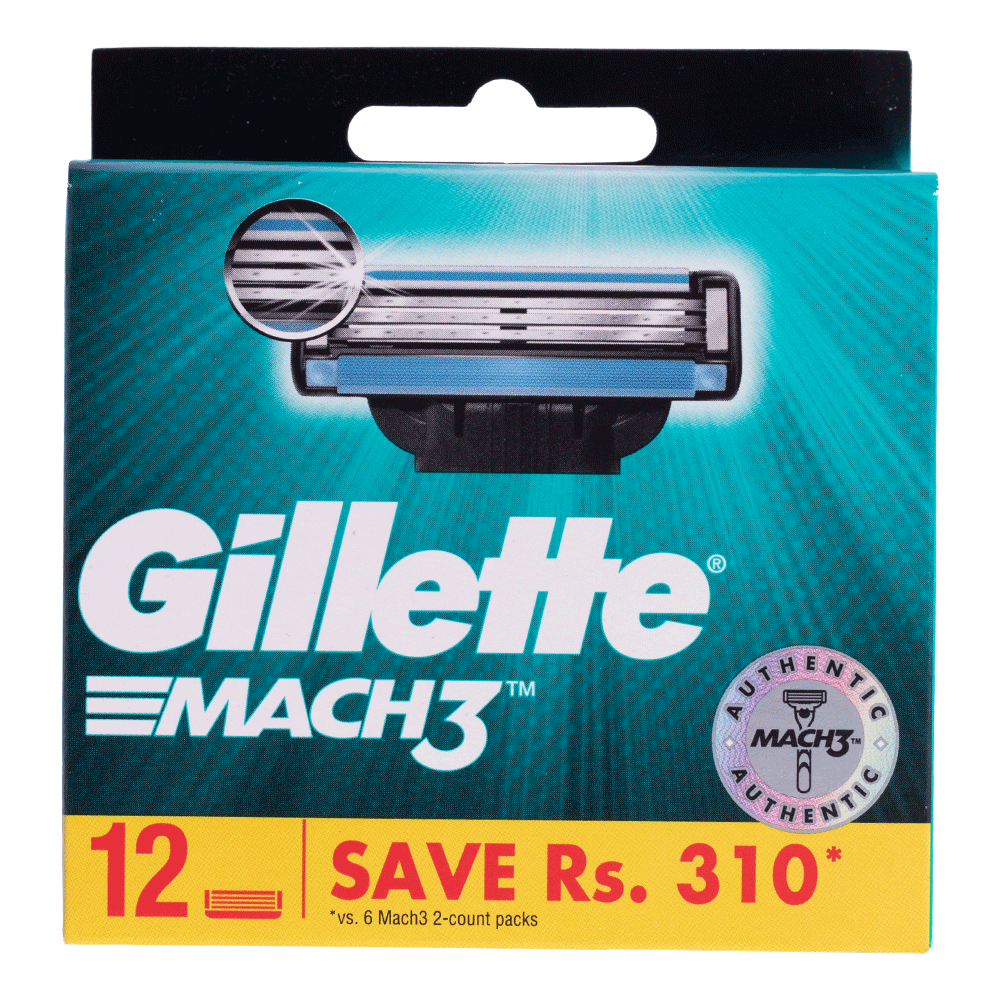 Gillette Mach3 Razor and 12 Gillette Refill Blades