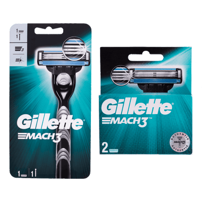 Gillette Mach3 Razor and Gillette Blades 2 Pieces