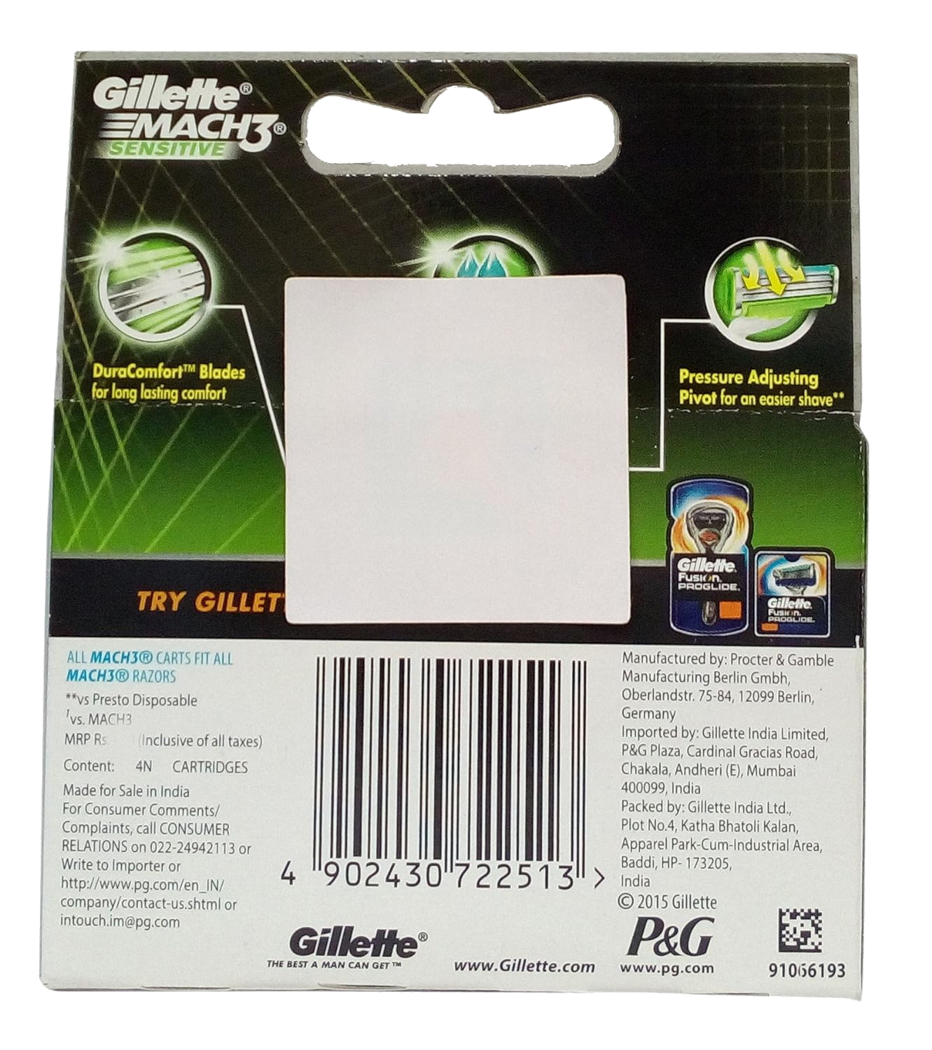 Gillette Mach3 Sensitive 4 pack Blades