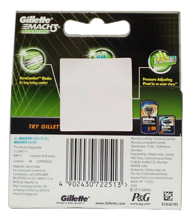 Gillette Mach3 Sensitive 4 pack Blades