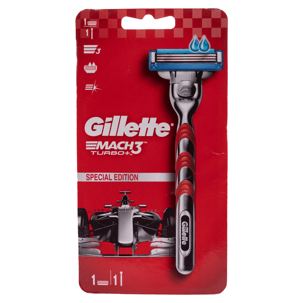 Gillette Mach3 Turbo Men's Razor with Lubricated Strips 1 up - Special Edition