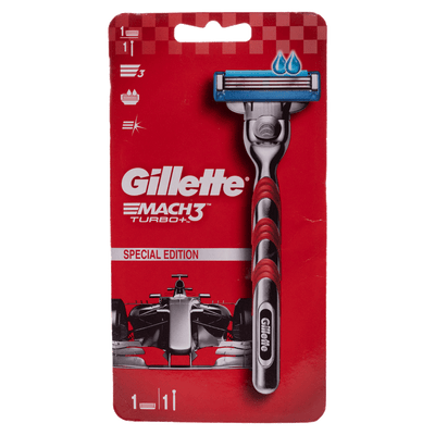 Gillette Mach3 Turbo Men's Razor with Lubricated Strips 1 up - Special Edition