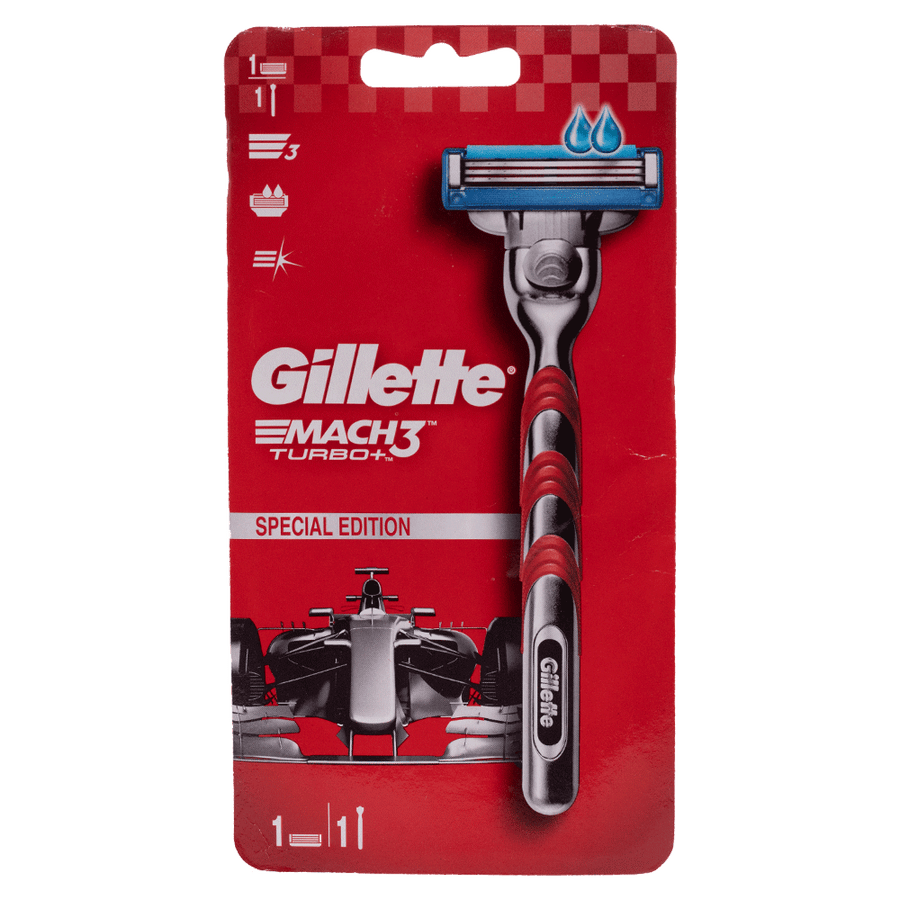 Gillette Mach3 Turbo Men's Razor with Lubricated Strips 1 up - Special Edition