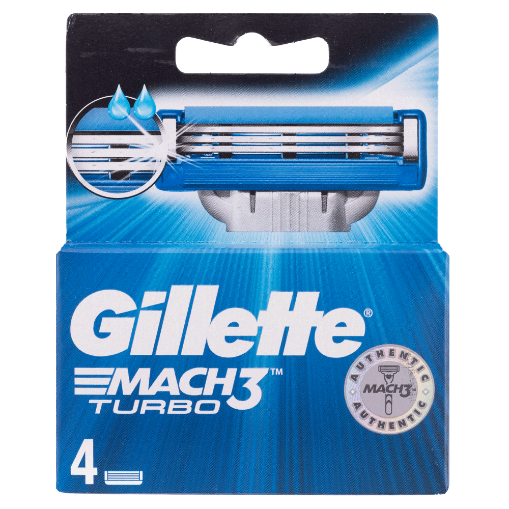 Gillette Mach3 Turbo Razor and 4 Pieces Blades