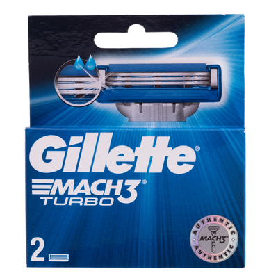 Gillette Mach3 Turbo Replacement Cartridges 2's