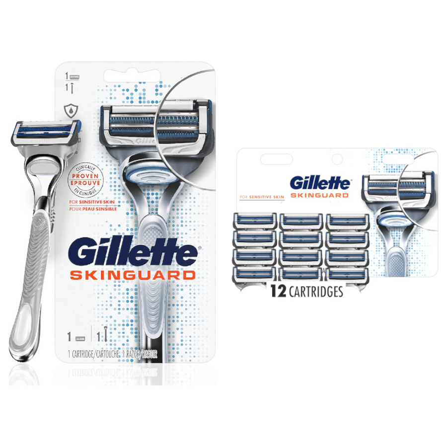 Gillette SkinGuard 1 Razor and 12 pack Blades