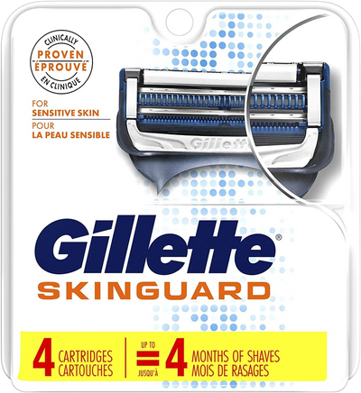 Gillette SkinGuard razor and 4 pack blades