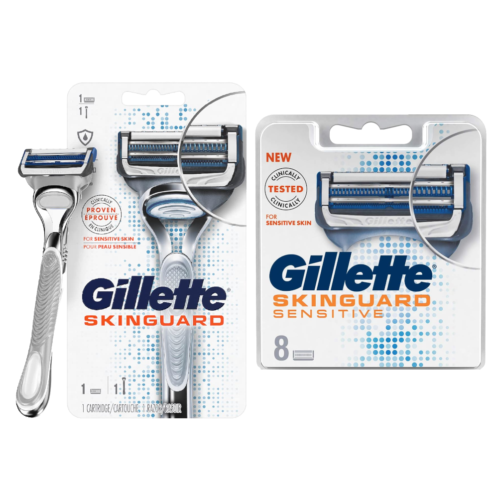 Gillette SkinGuard razor and 8 pack blades