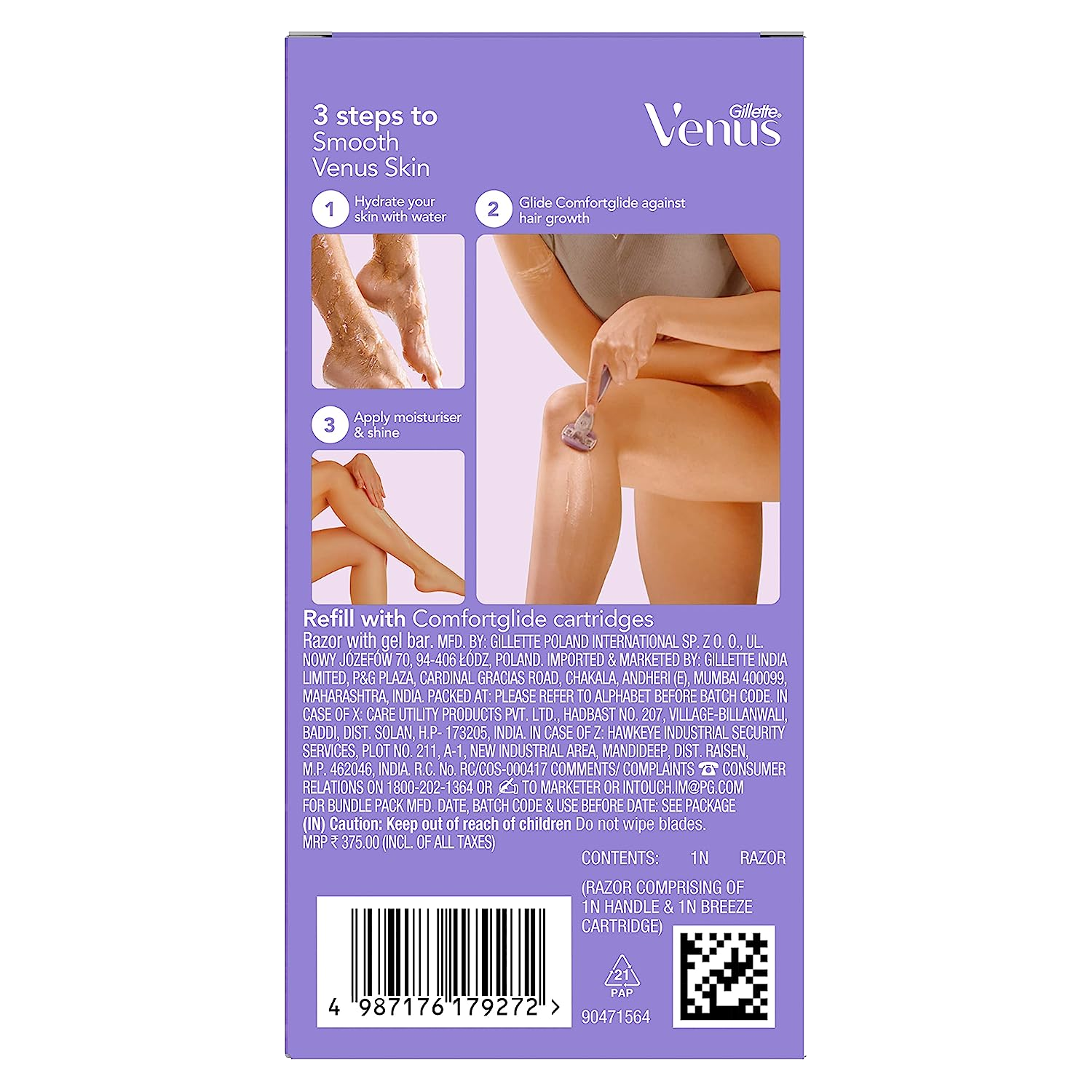 Gillette Venus Comfortglide Razor with Avocado & Freesia Scent