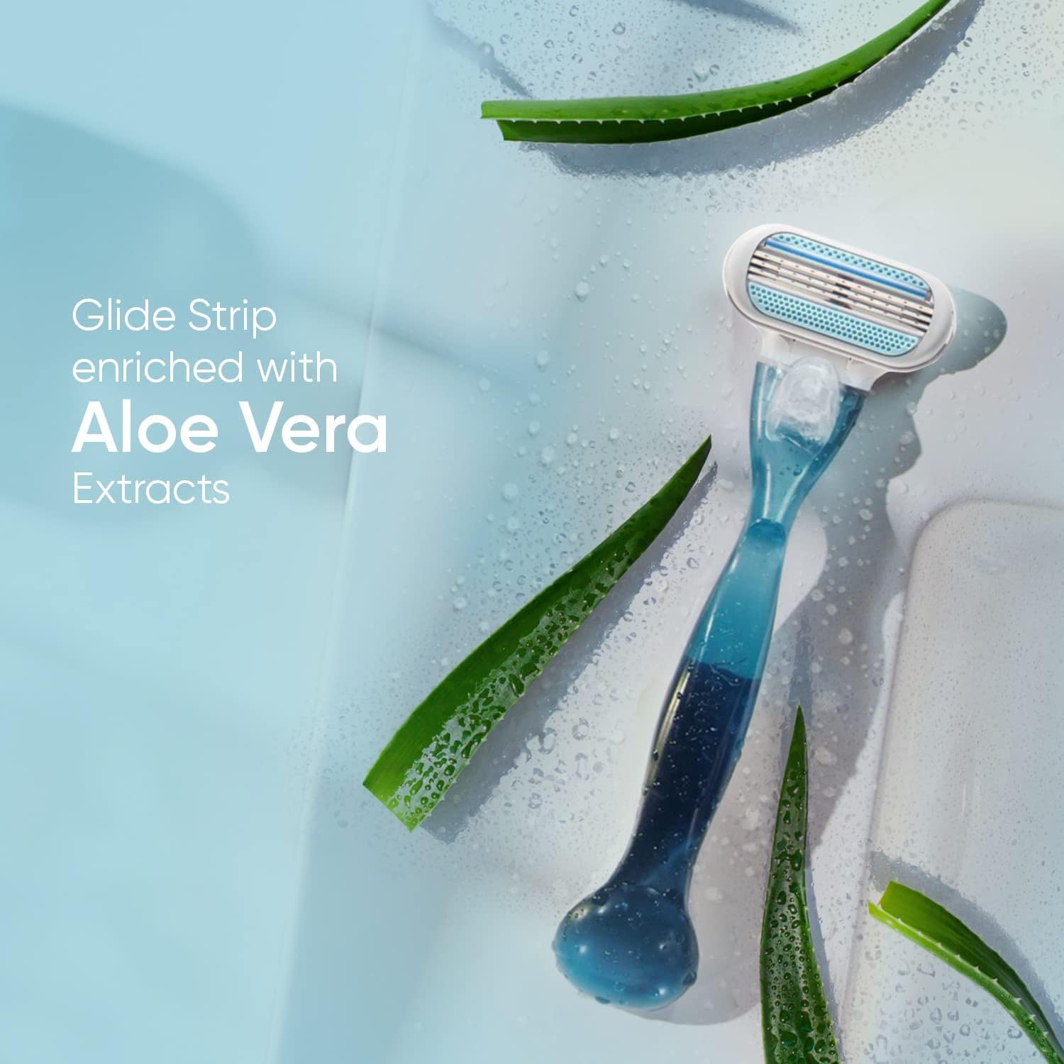 Gillette Venus Smooth Combo 1 Razor & 2 Pack Blades with an Aloe Vera Glidestrip