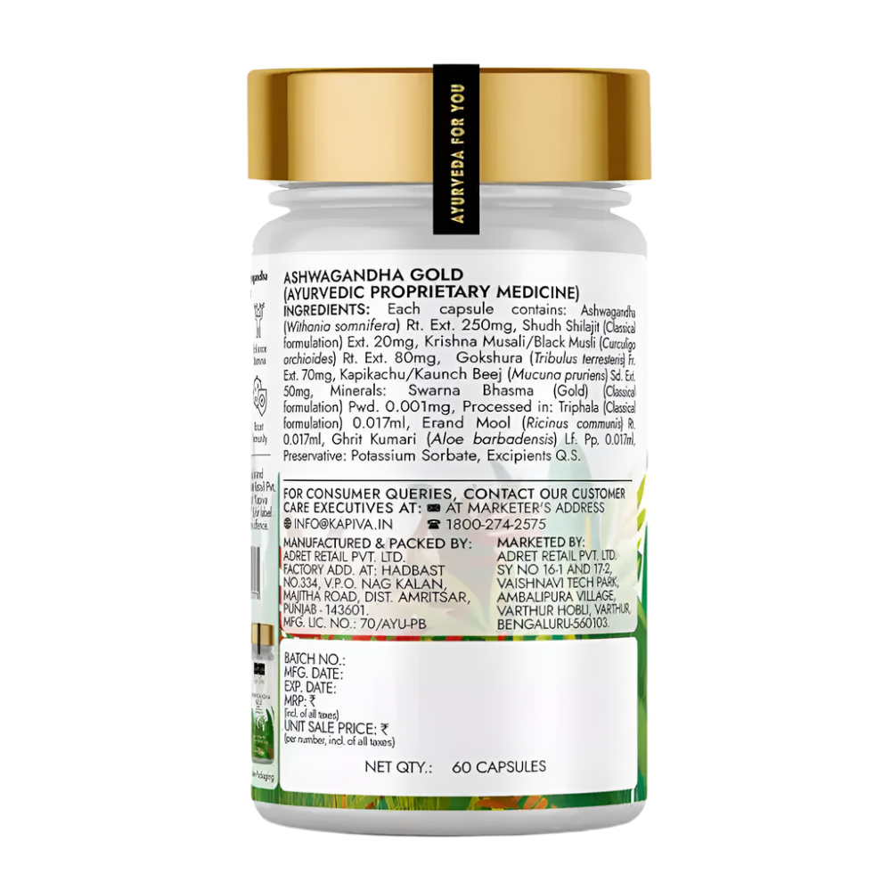 Kapiva Ashwagandha Gold 60 Capsules