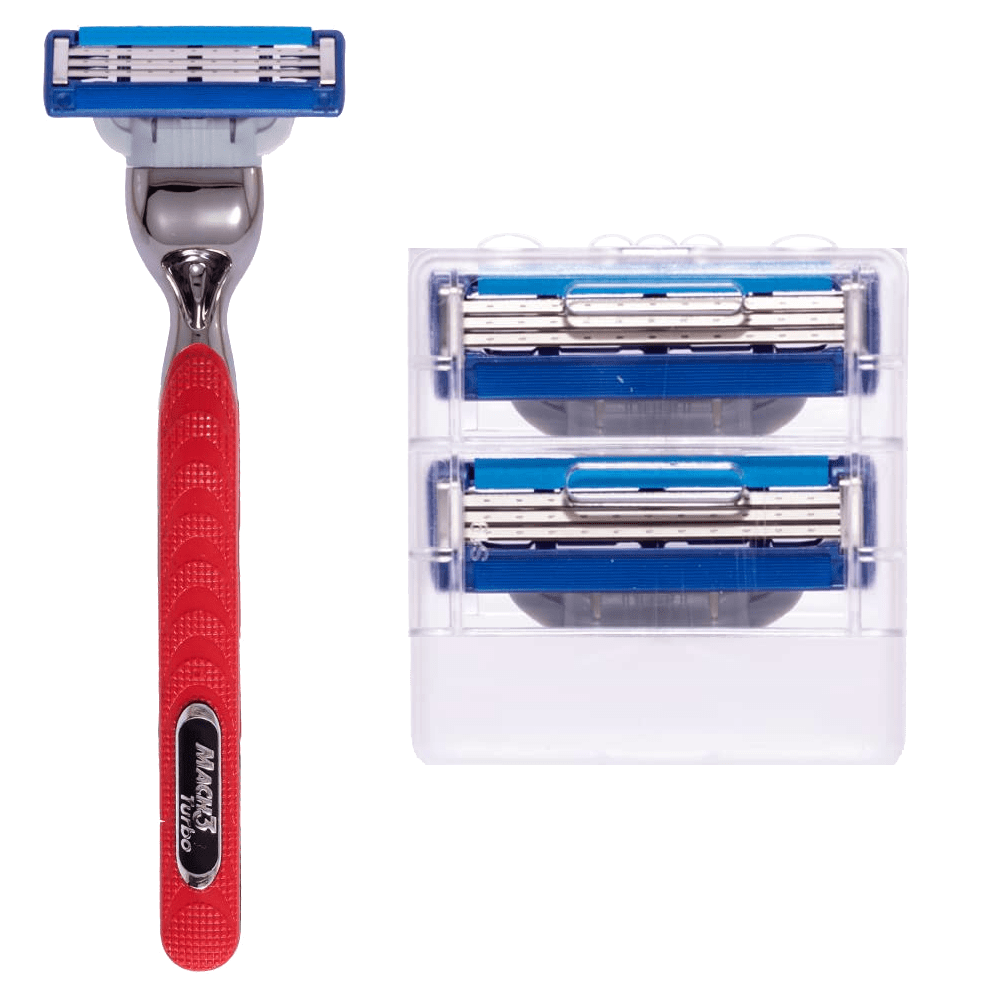 Gillette Mach3 Turbo Razor and 2 Pieces Blades