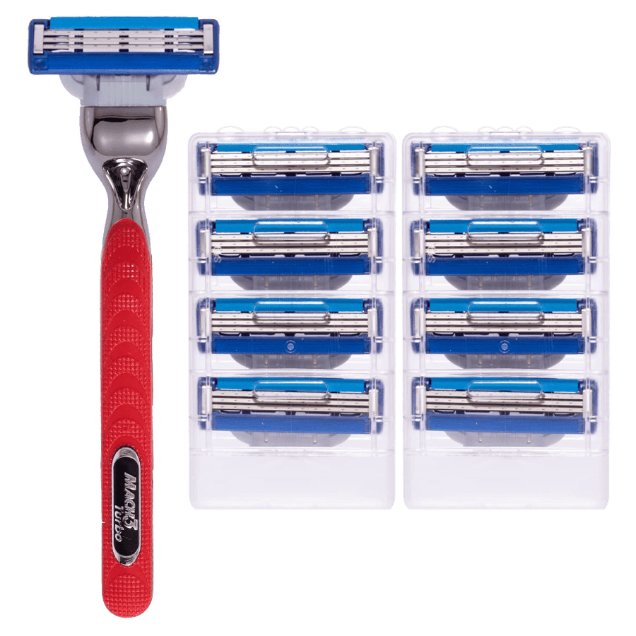 Gillette Mach3 Turbo Razor and 8 Pieces Blades