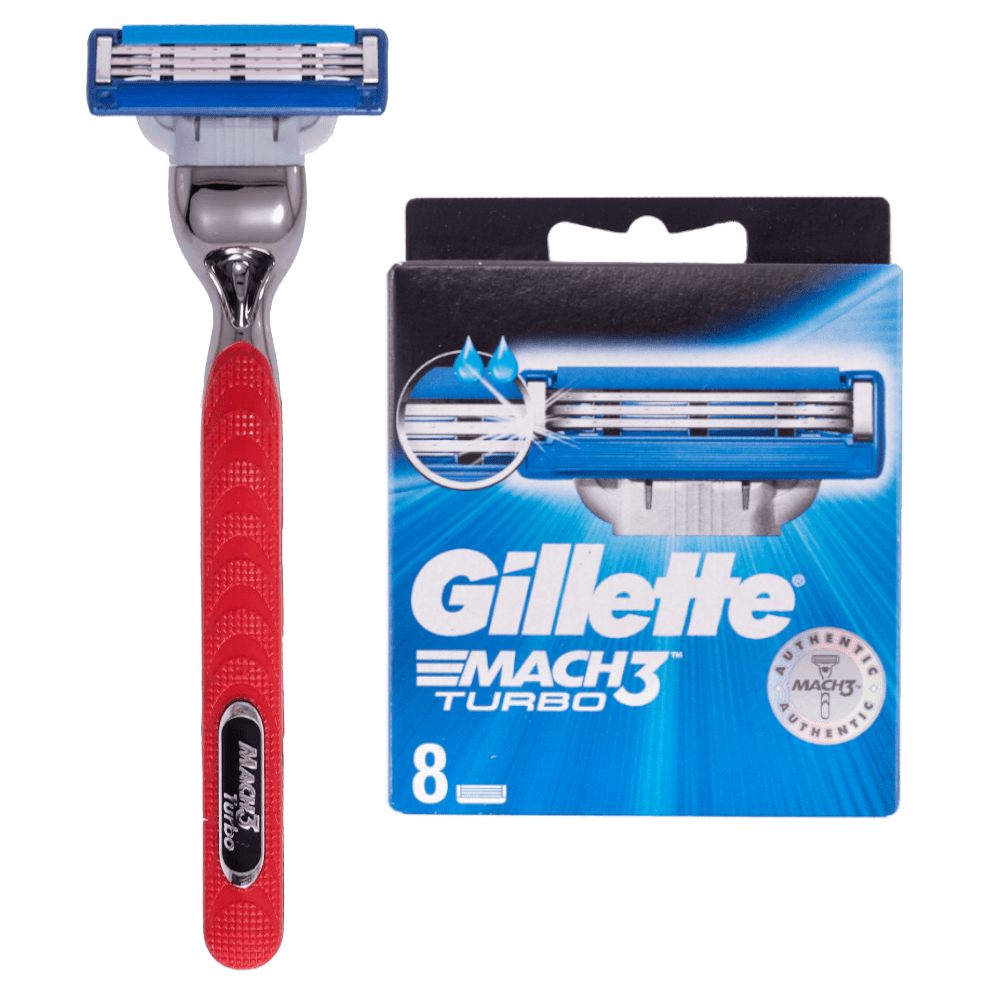 Gillette Mach3 Turbo Razor and 8 Pieces Blades