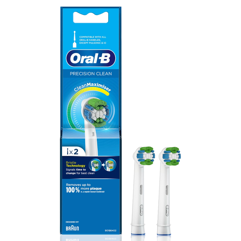 Oral B Original Precision Clean Electric Toothbrush Soft Replacement Brush 2s