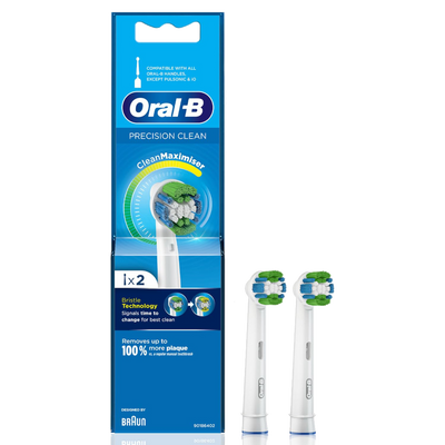 Oral B Original Precision Clean Electric Toothbrush Soft Replacement Brush 2s