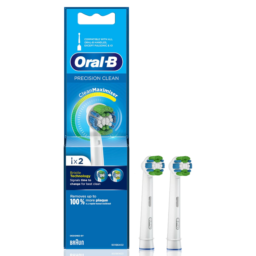 Oral B Original Precision Clean Electric Toothbrush Soft Replacement Brush 2s