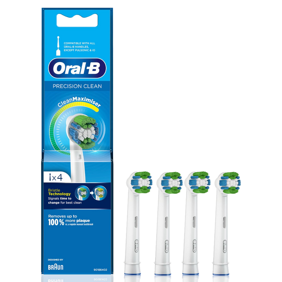 Oral B Original Precision Clean Electric Toothbrush Soft Replacement Brush 4s