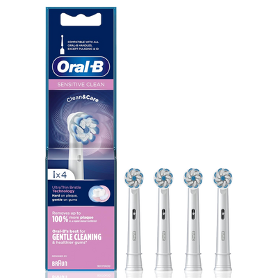 Oral B Original Sensitive Electric Toothbrush Soft Replacement Heads 4s