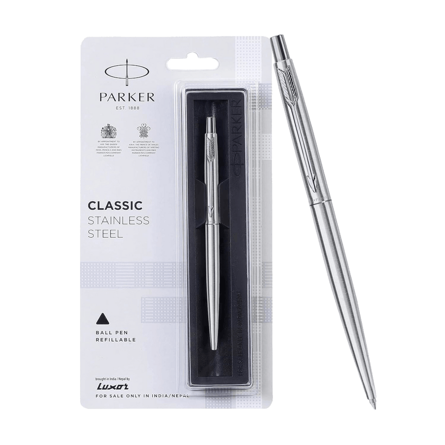 Parker Classic Stainless Ballpoint Pen with Crome Trim