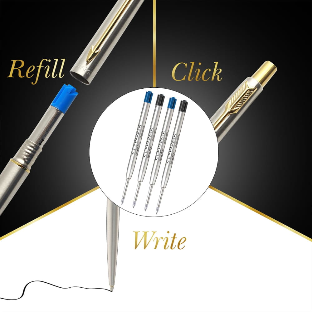 Parker Classic Stainless Steel Ballpoint Pen with Gold Trim