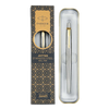 Parker Jotter Stainless Steel ballpoint pen with Gold Trim. Blue & free black Quinkflow refill